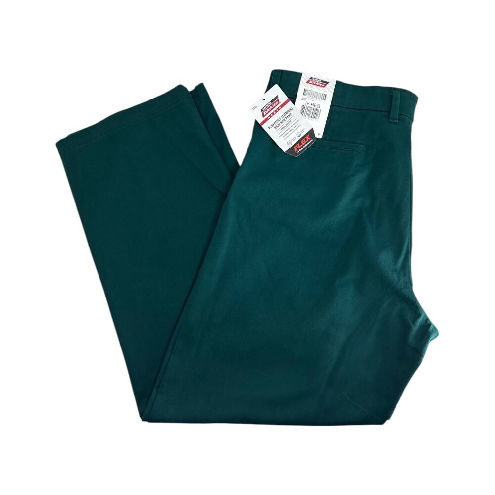 Dickies Pants Womens 18 Reg Emerald Green Relaxed High Rise Perfectly Slimming
